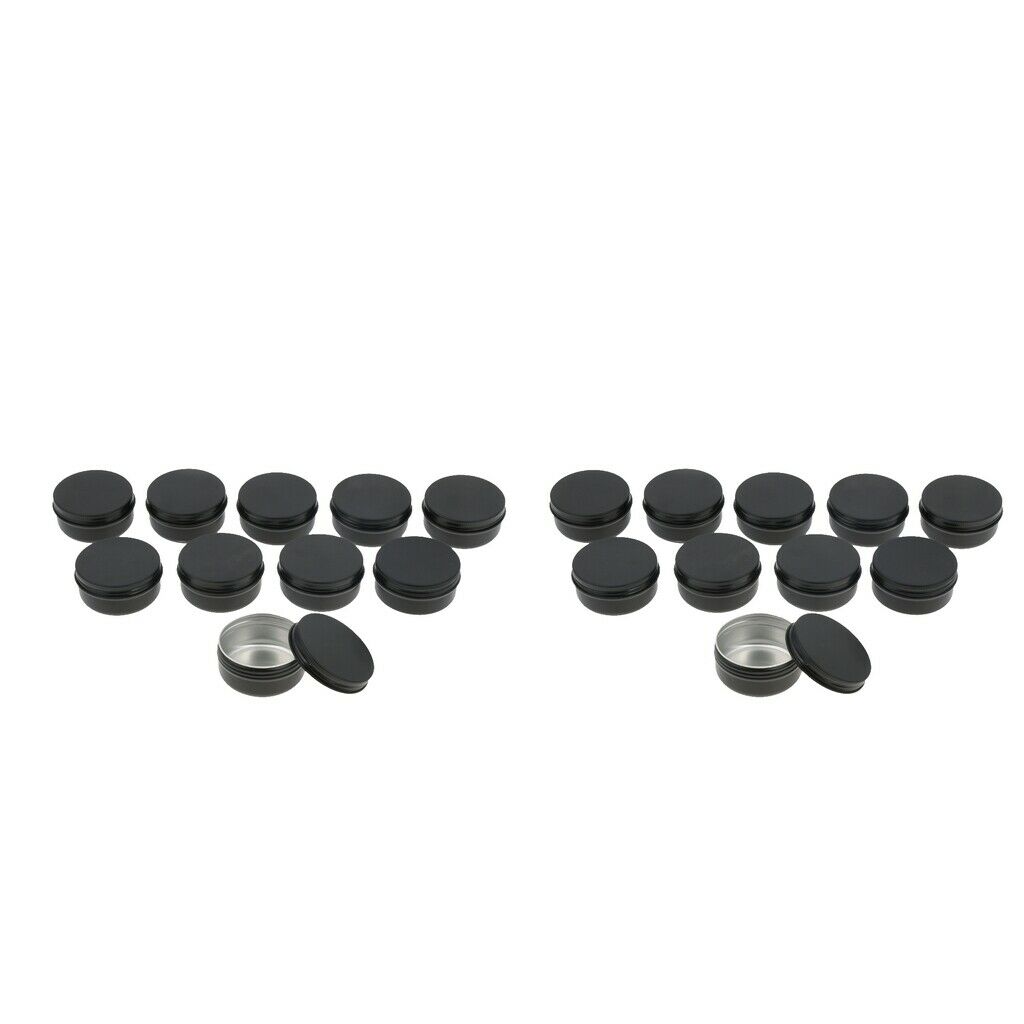 20Pcs Portable 30g/50g Round Tin Jars Screw Top Food Tins Box with Lids