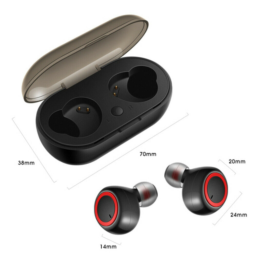 Wireless Bluetooth Earphones Headphones Earbuds Built-in Mic w/ Charging Case