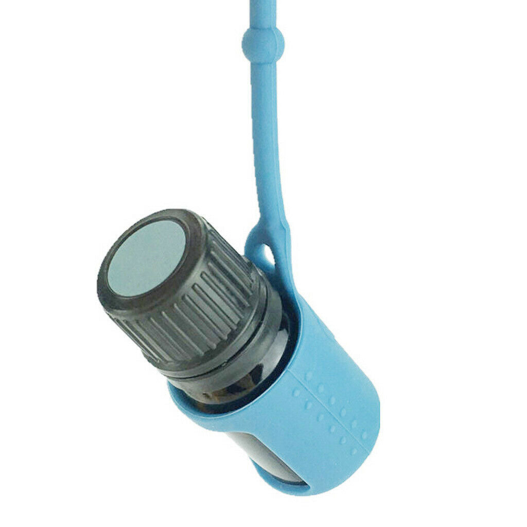 5ml Empty Refillable Essential Oil Bottles Case with Silicone Sleeve Blue
