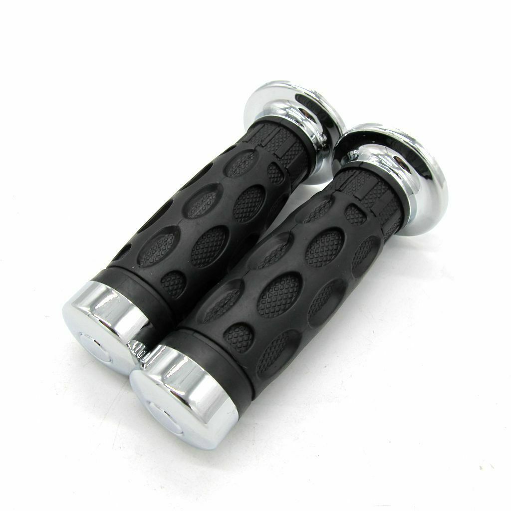 Rubber Race Motorcycle Handlebar Grip Black 7/8" 22mm Grips Pairs Rubber