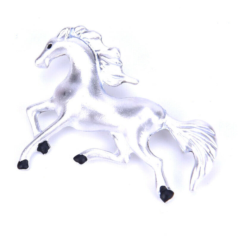 Fashion White Horse Brooch Pin Collar Decoraion Badge Corsage Jewelry WomenY1