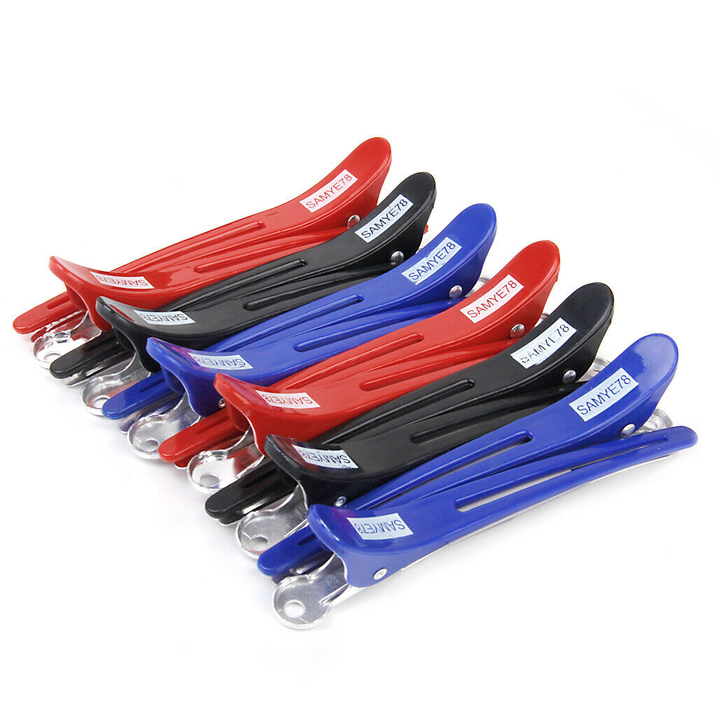 12pcs Salon Hairdressing Sectioning Clips Curl Hair Styling Clamps Pins