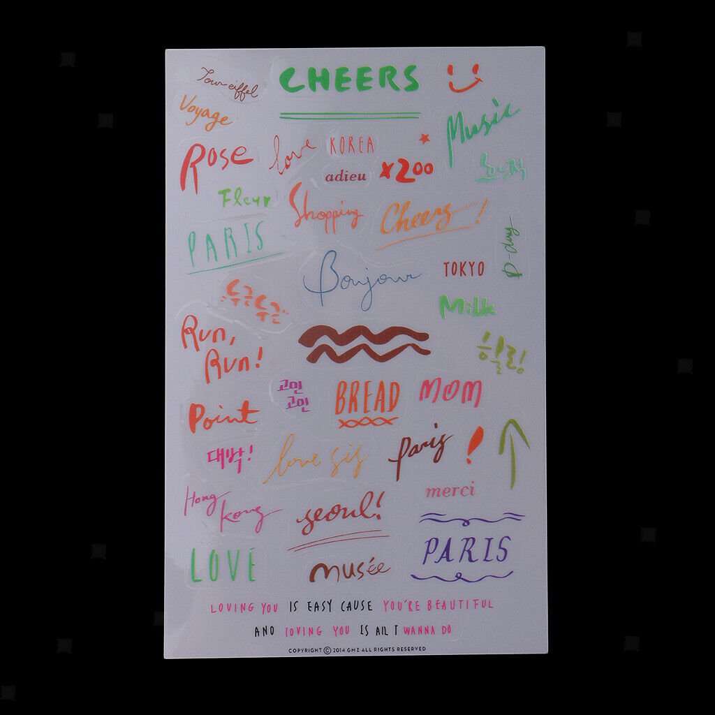 24x Journal Stickers Set PVC Planner DIY Drawing Decals Diary Decorations