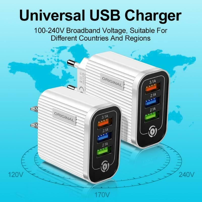 USB Charger LED Display US Plug Quick Charge 3.0 Wall Adapter Charger