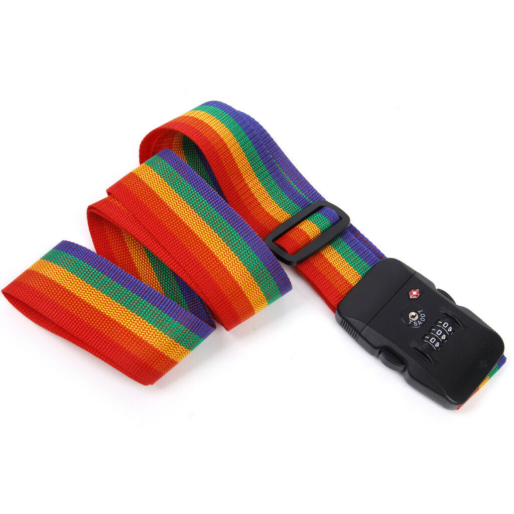 3-Dial Rainbow Colored TSA Combination Lock Key Luggage Suitcase Secure Safe