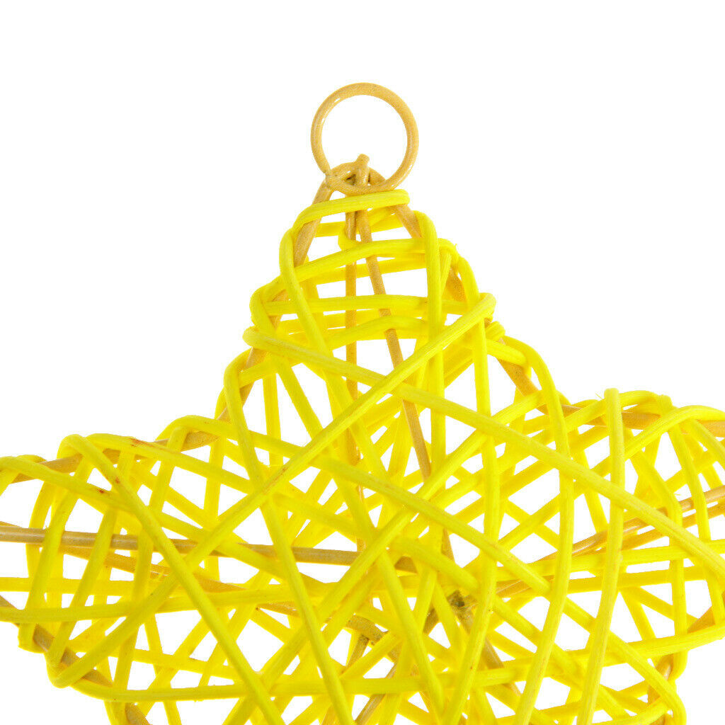 10cm Cane Rattan Decoration Christmas Wedding Ornament Star Yellow