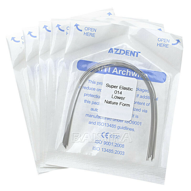 50X Orthodontic Dental Super Elastic Niti Round Nature Form Arch Wire 014 Lower