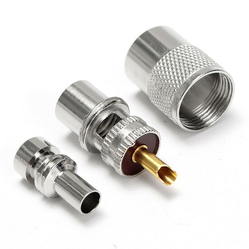 10pcs PL259 Solder Connector Plug With Reducer for RG8X Coaxial Coax Cable Kit
