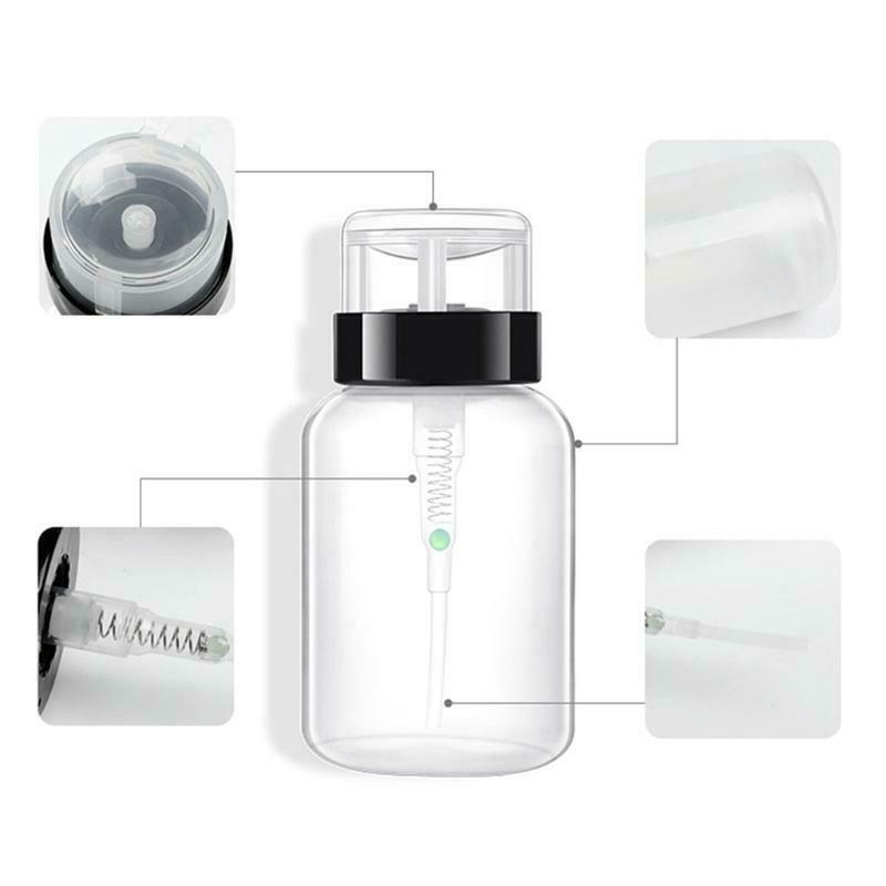 200ml Push Down Dispenser Nail Polish Remover Pump Empty Bottle Dispensers