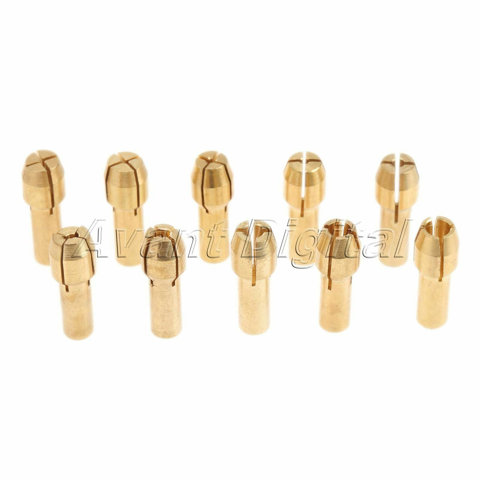 10Pcs Different Sizes Brass Collet Adapter Nut 0.5-3.2mm for Power Rotary Tools