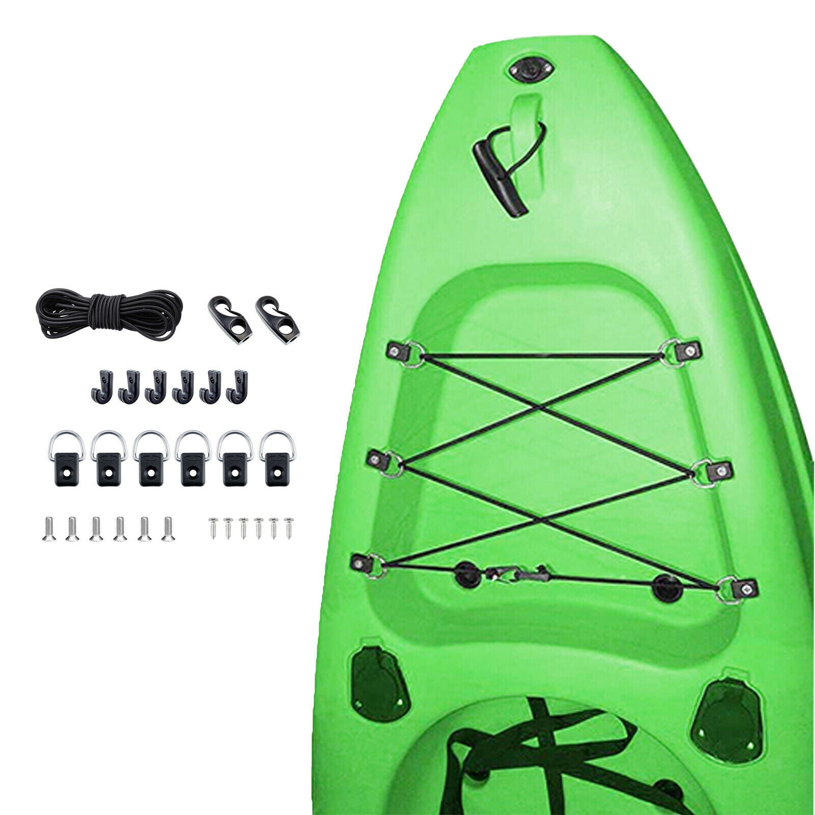 Kayak Deck Rigging Kit Elastic Bungee Rope 6 J Hook D Circle 304