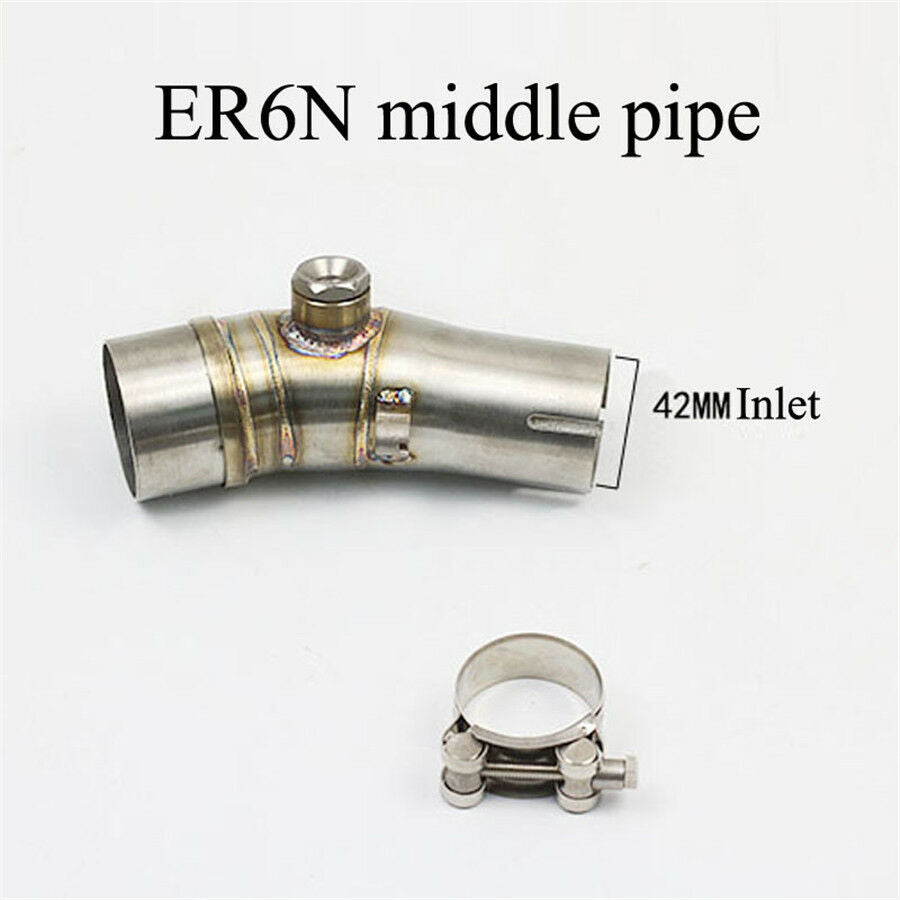 For Kawasaki ER6N Motorcycle Exhaust Mid Muffler Link Tube Middle Connect Pipe