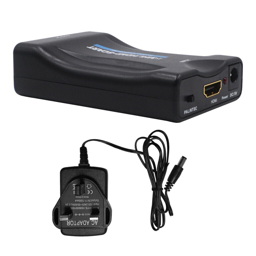 1080P HDMI To SCART / PAL Composite Video Scaler Converter Audio Adapter with UK