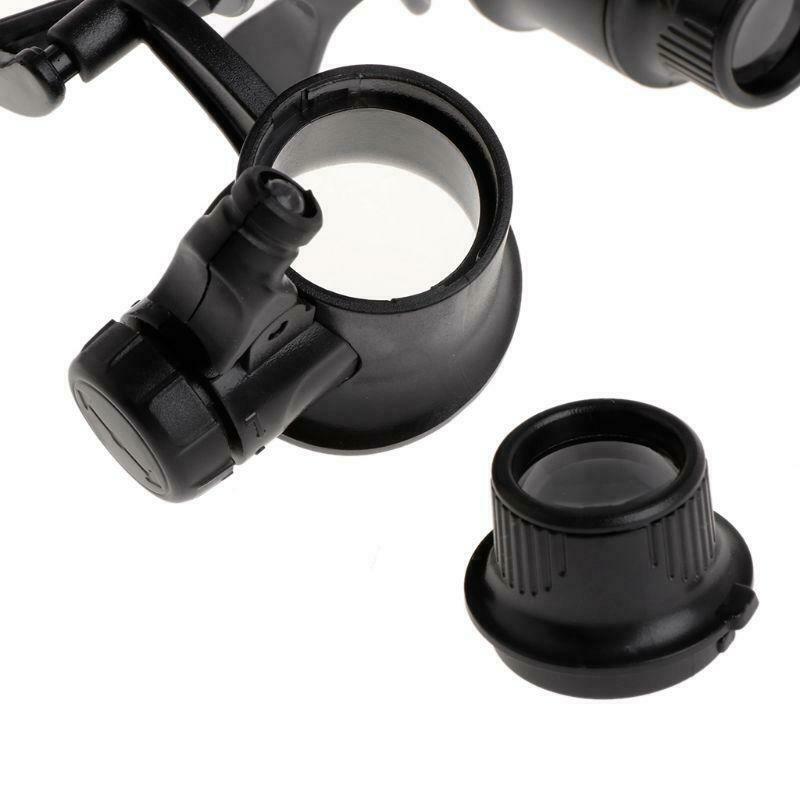 Headband Repair Magnifier With LED Light Dual Eye Jewelry Magnifying Glasses 10X