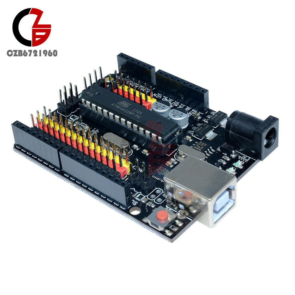 For Arduino UNO R3 PLUS Sensor I/O Shield Atmega328P 16U2 Expansion Board Diy