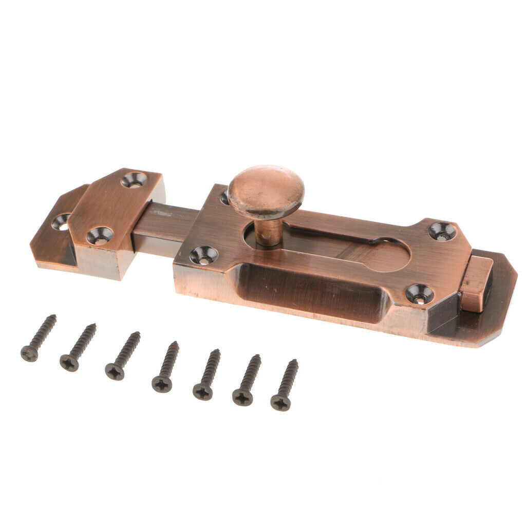 Zinc Alloy Door Slide Hasp Lock Gate Latchbolt Safety Guard Red Copper 4inch