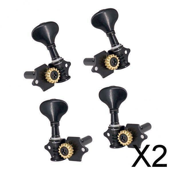 2X 4 Pieces 2R 2L Ukulele String Guitar Tuning Pegs Tuners Machine Heads Black