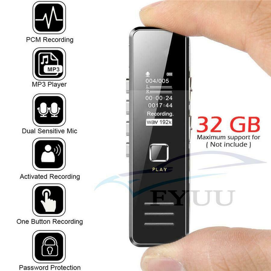 Voice Activate Mini Digital Sound Audio Recorder Dictaphone MP3 Player MP3/ WMA