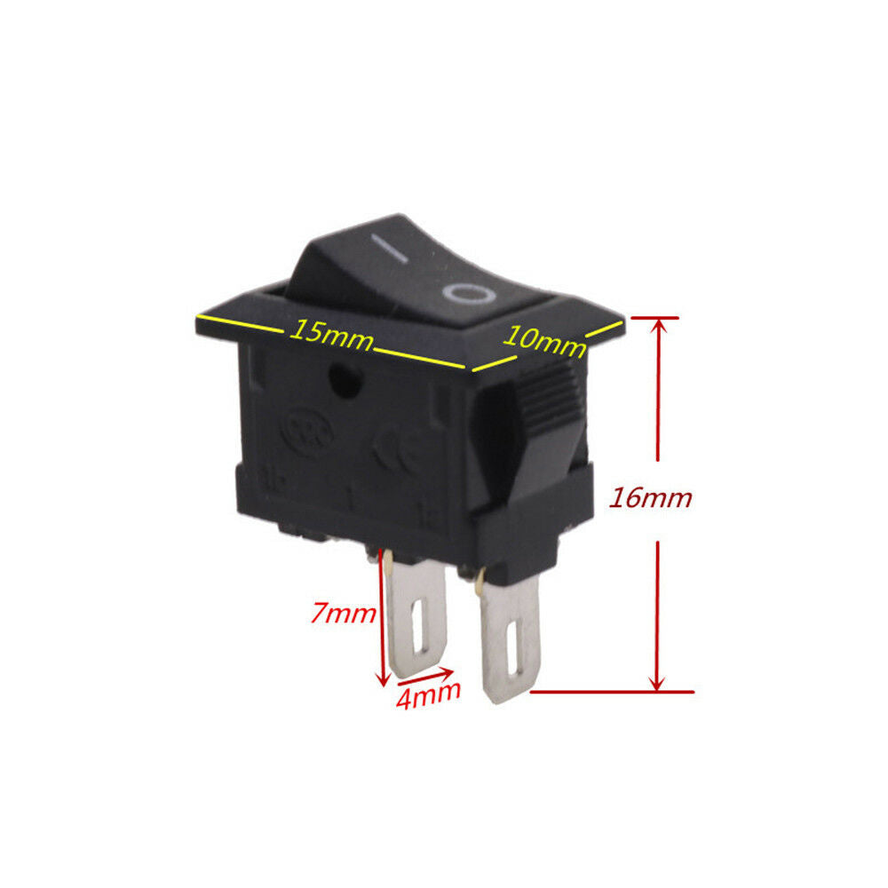 10PCS Car Truck Boat Round Rocker 12V 16A 2-Pin ON/OFF Toggle SPST Switches Tool