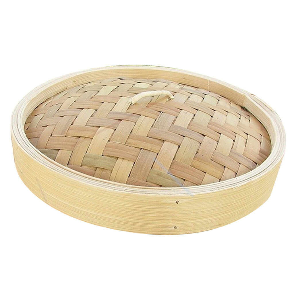 2X Asian Bamboo Steamer Lid Round Rice Meat Seafood Buns Steamer Lid 26cm