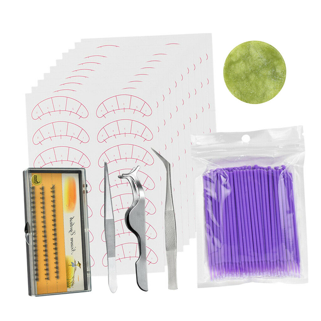 124x Eyelash Extension Tool Set Eyelashes Grafing Applicator Mixed Purple