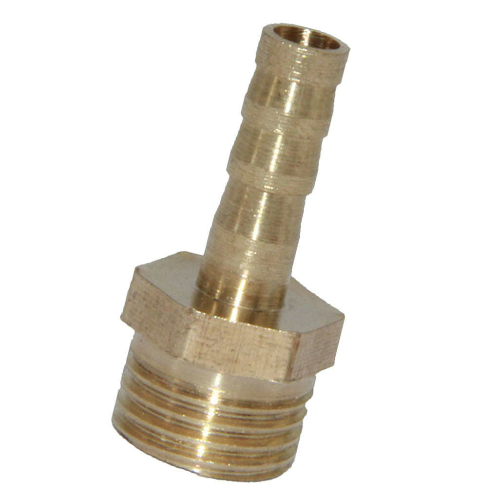 6mm 1/4" Metal Brass Garden Barbed Straight Hose Fitting Coupler Connecter