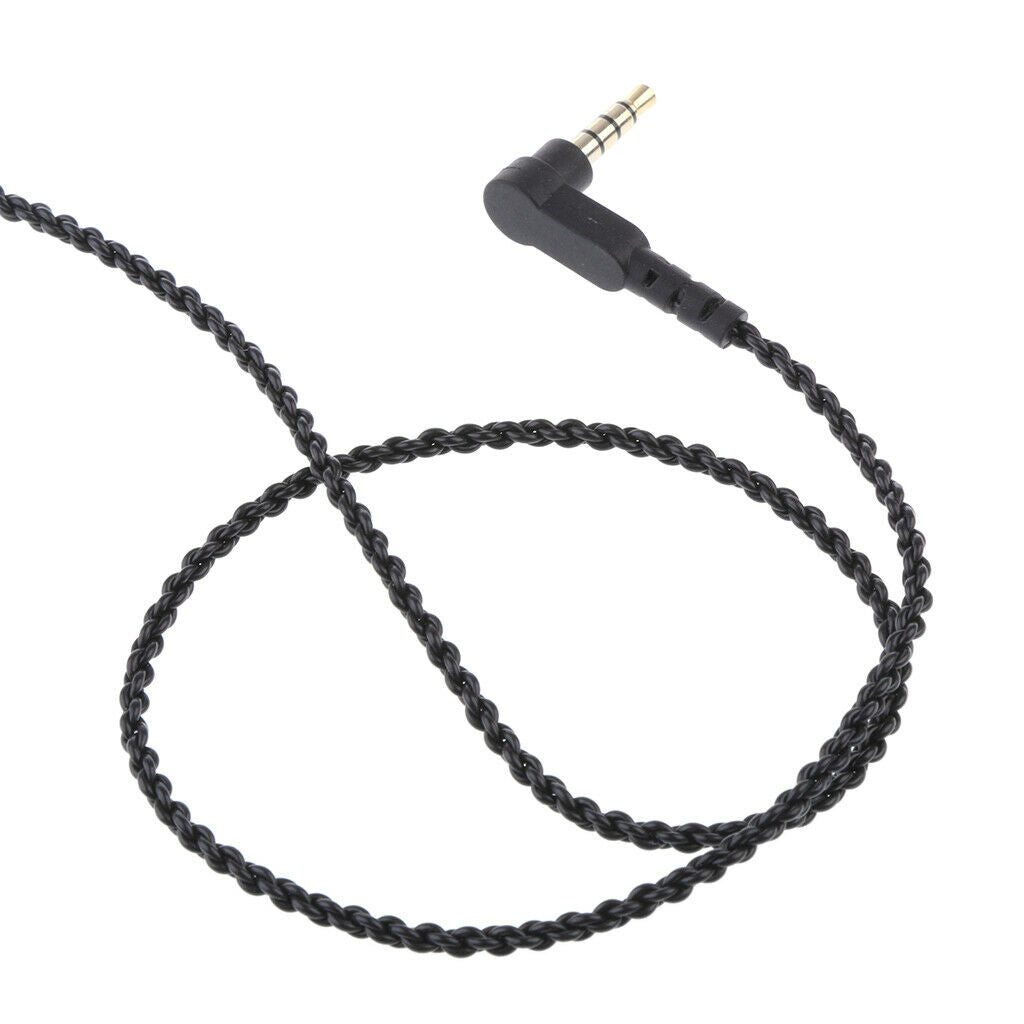 90 Degree Audio Cable 3.5mm Earphone Braided Cable Replacement With Microphone