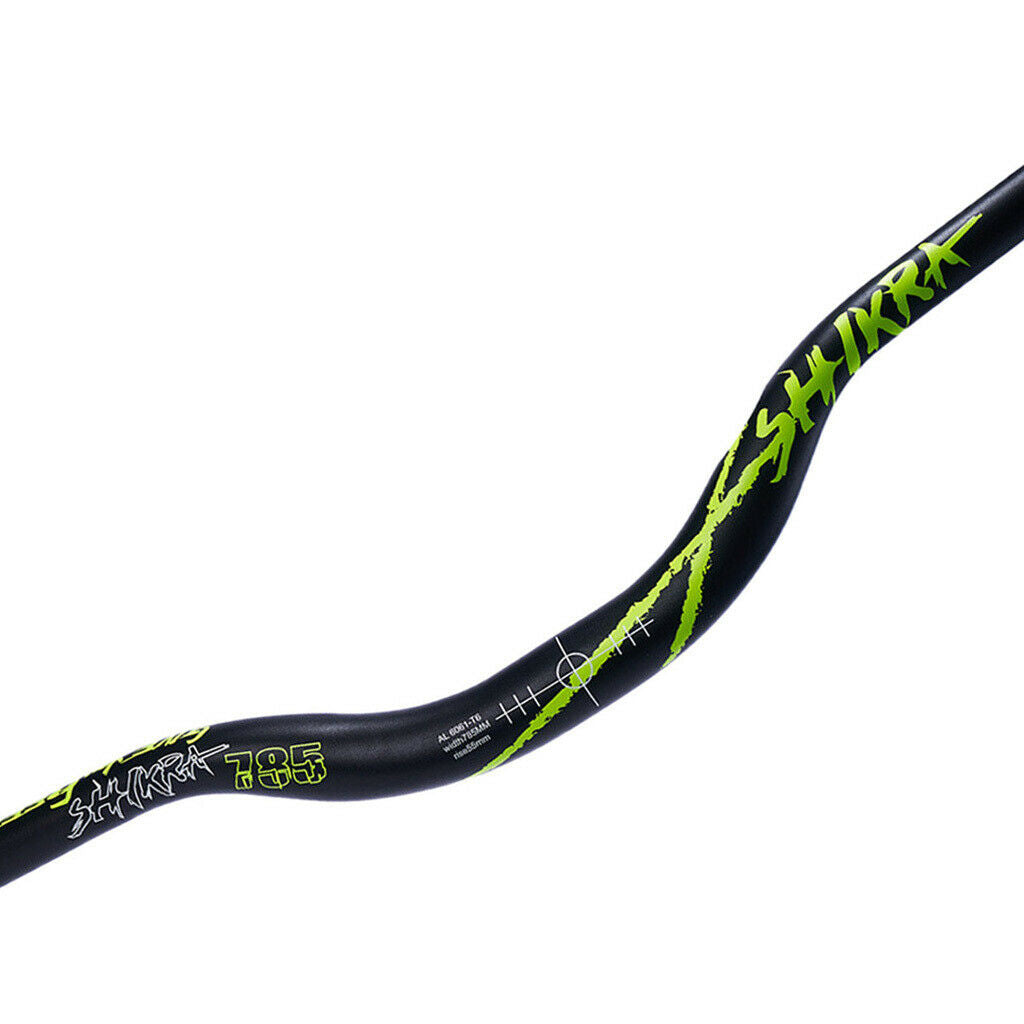 Mountain Bike Handlebar Hi-Riser Handlebar 785mm Wide Bar Black+Green