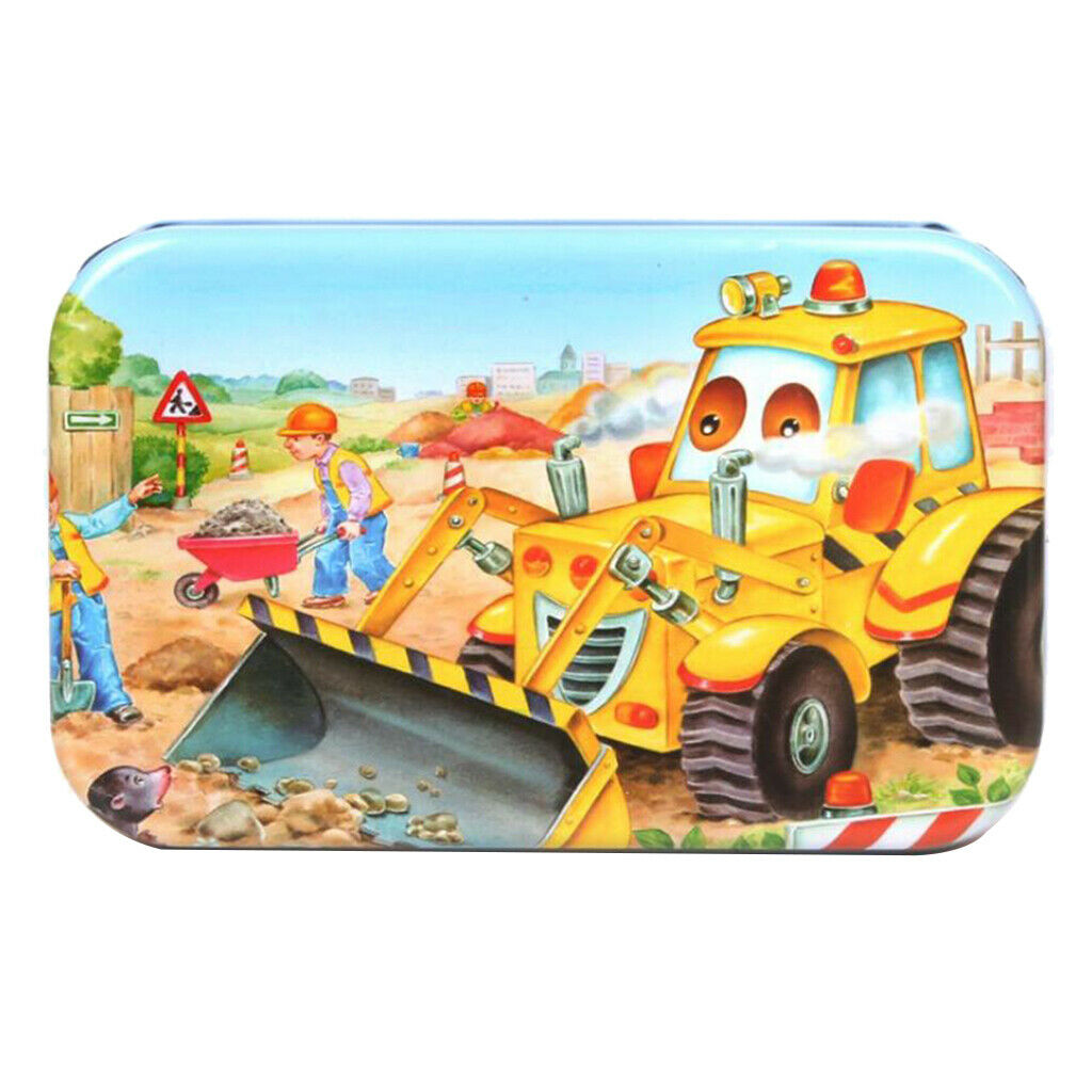 2Set Kids Wooden Jigsaw Puzzles with a Storage Box