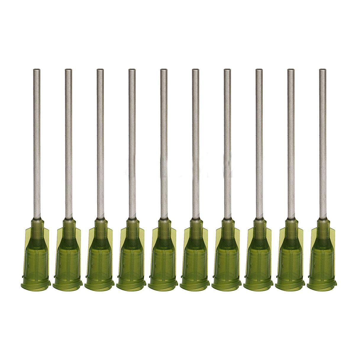 10pcs Green Blunt Dispensing Needles Syringe Needle Tips 38mm/1.5" 14Gauge