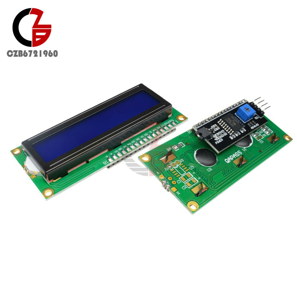 2PCS 1602 16X2 LCD Module IIC/I2C/TWI/SPI Serial Interface Blue LCD Display