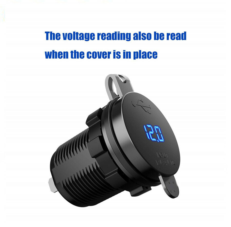 36W C Charger Socket with 5V/3A Quick Charge 3.0 Ports LED Digital Voltmeter
