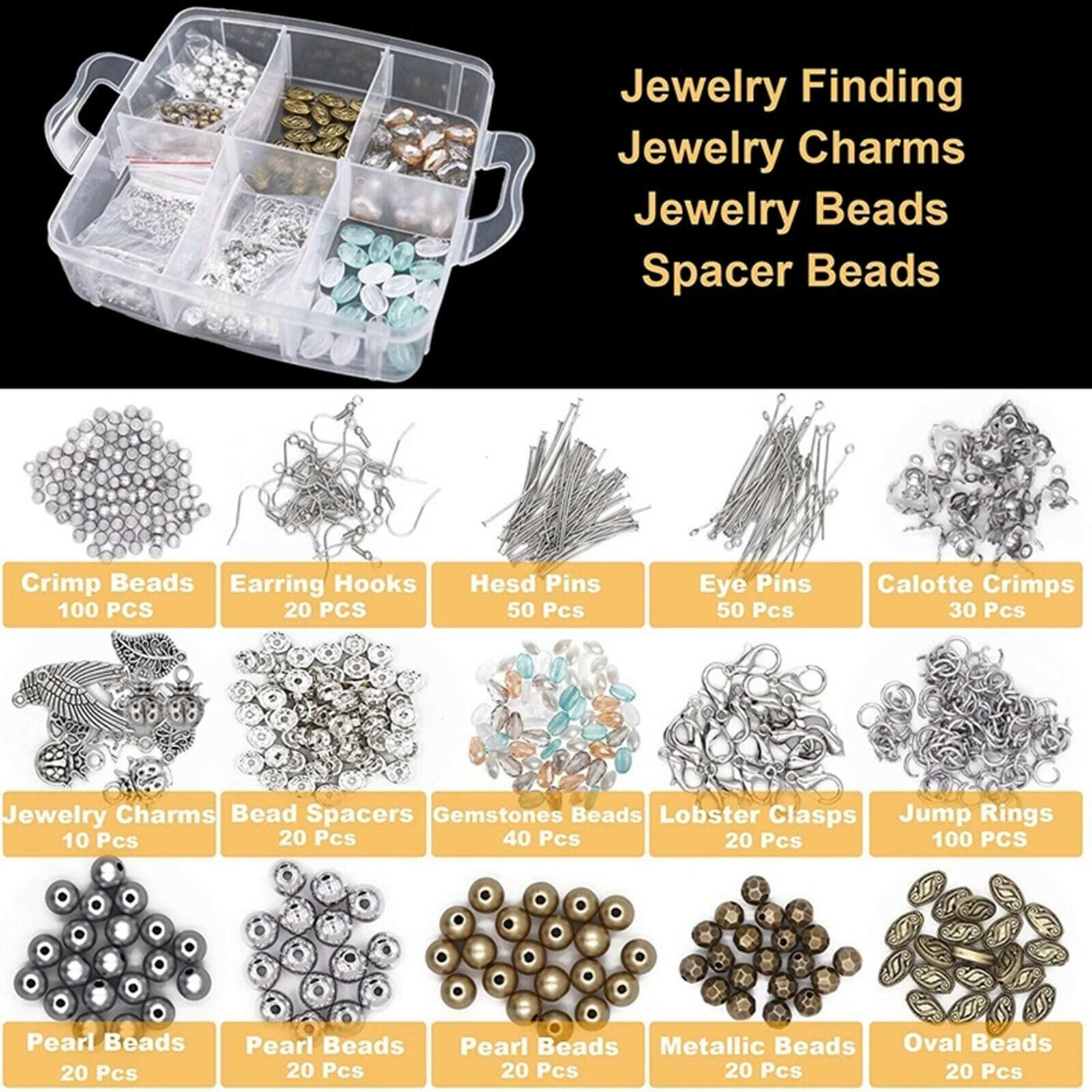1171pcs Jewelry Making Supplies for Bracelet Findings Jewelry Making Kit