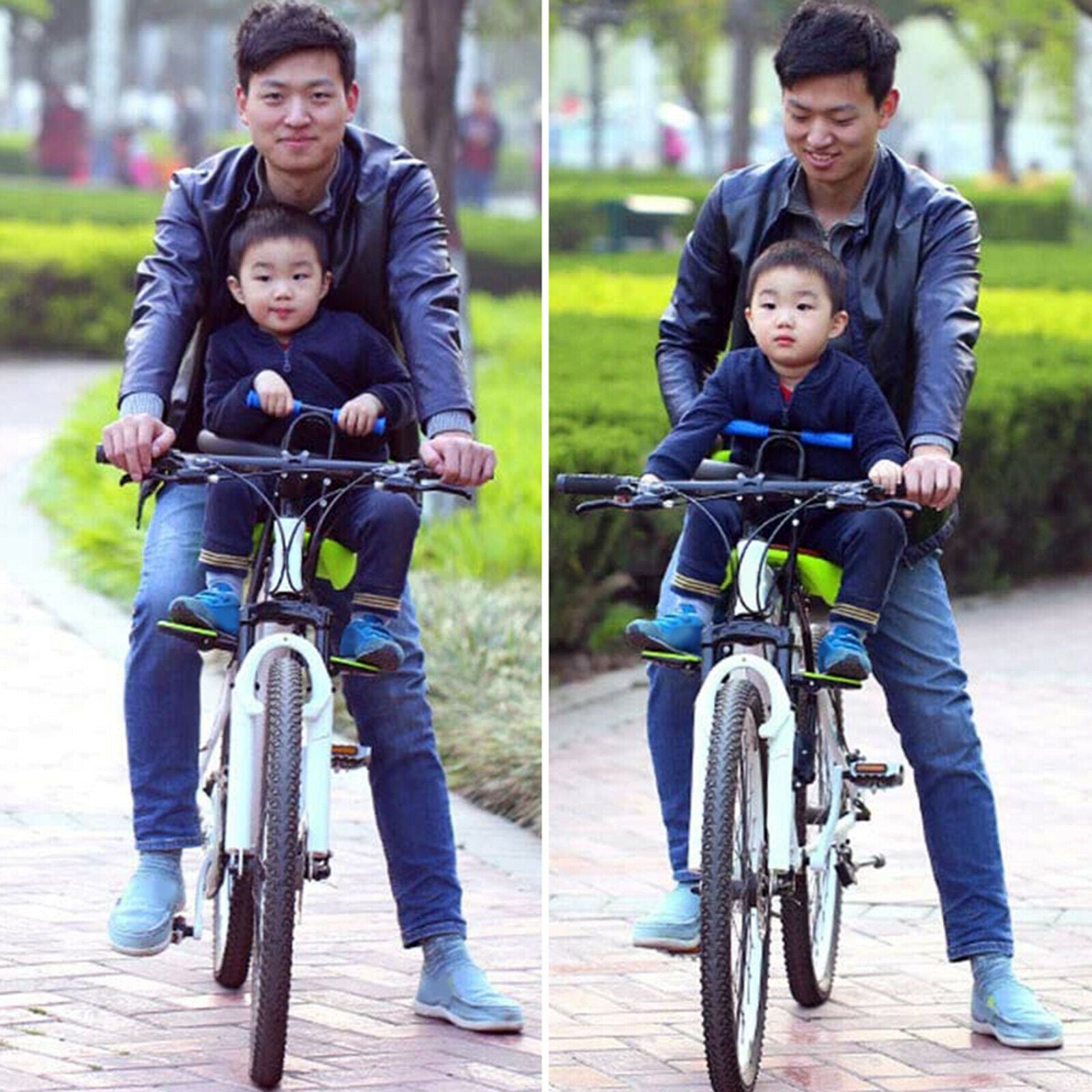 Bike Bicycle Baby Kids Seat Saddle Children Carrier with Handrail Foot Rest