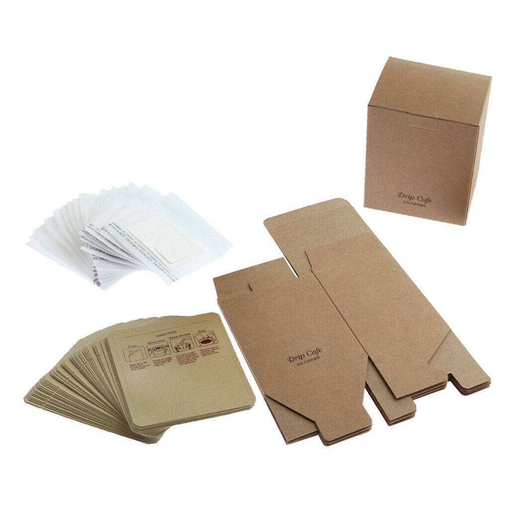 50 Sets Disposable Hanging Ear Drip Coffee Tea Filter Bag Single Serve Bags