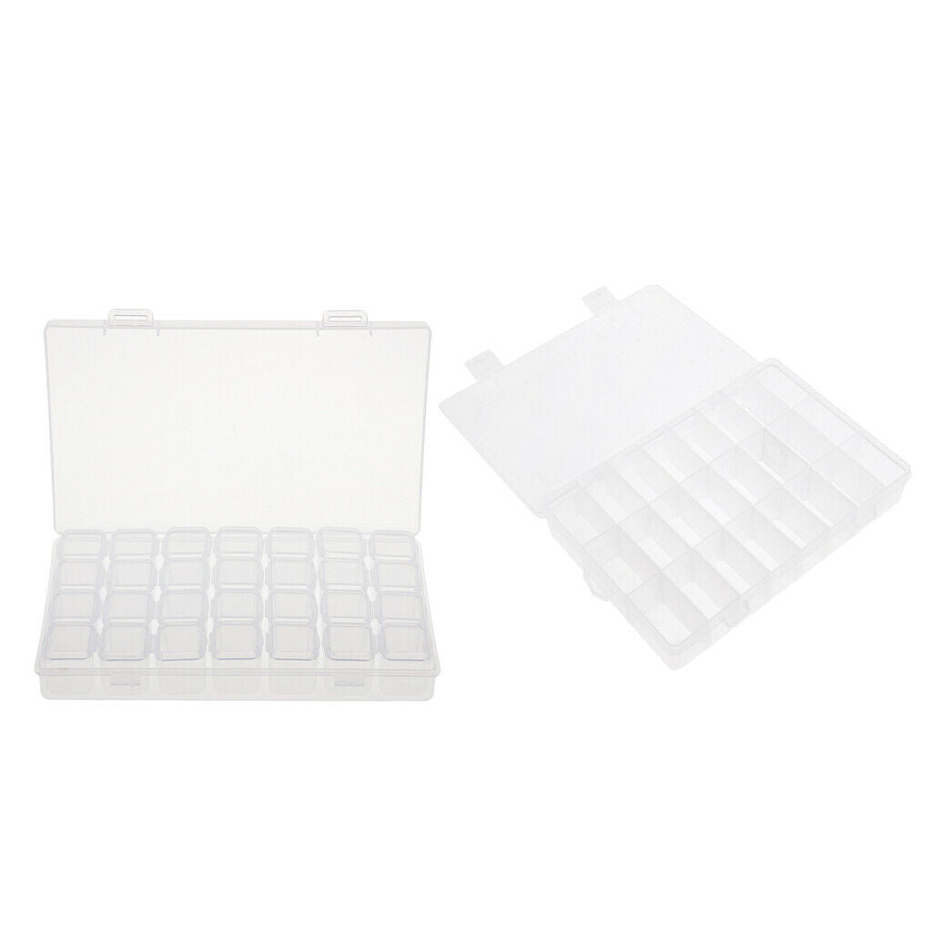 52x Clear Plastic Organizer Container Storage Box for Nail Tip Jewelry Beads