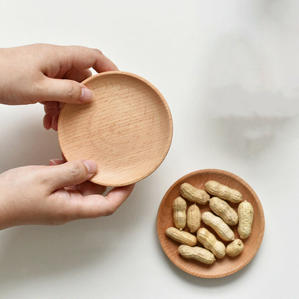 10cm Wood Serving Tray Cookie Coffee Tea Plate Home Supplies Tableware Gifts