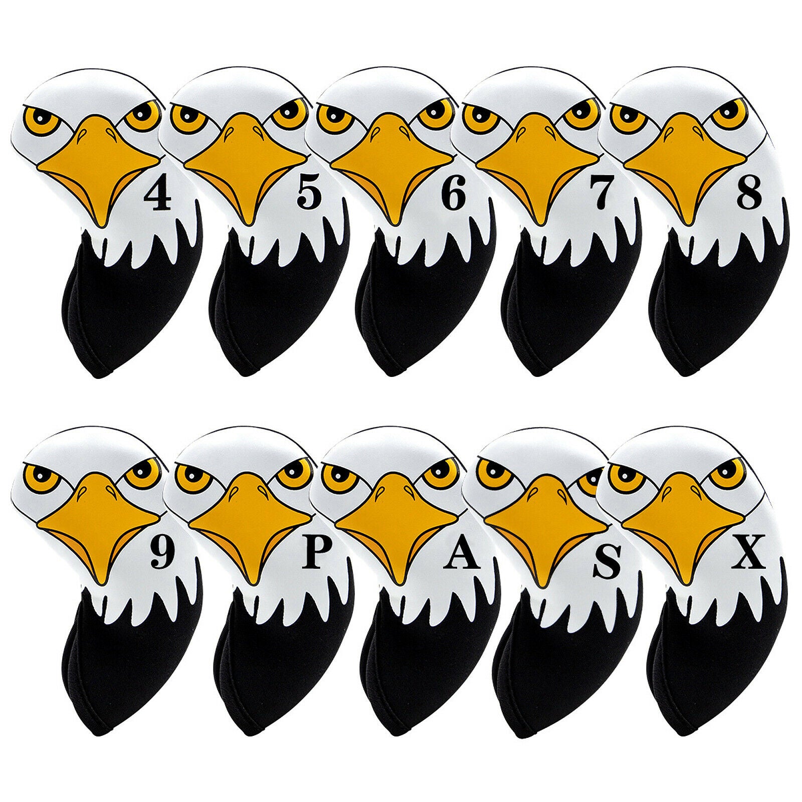 10x Golf Club Iron Head Cover Guard Headcover Eagle Pattern Fits All Brands