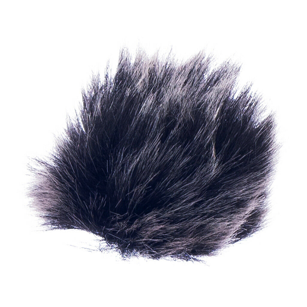 Black Standard-Size Fur Microphone Windscreen for Lapel Lavalier Mic 1.5mm