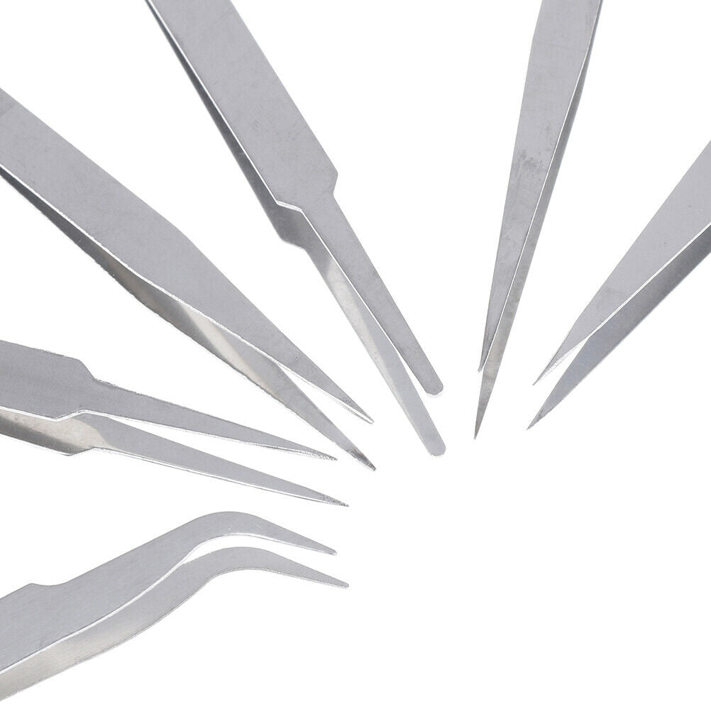 6Pcs all purpose precision tweezer set stainless steel anti static tool k.l8