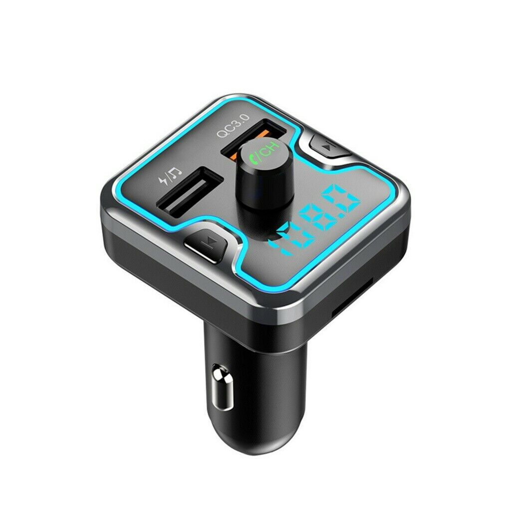 Car Bluetooth FM Transmitter Car Fast Charger Adapter Music Player with Light