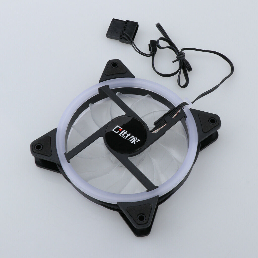 3Piece 12CM 12V DC 4-Pin/3-Pin LED Cooling Fan for Computer Case, Low-Noise