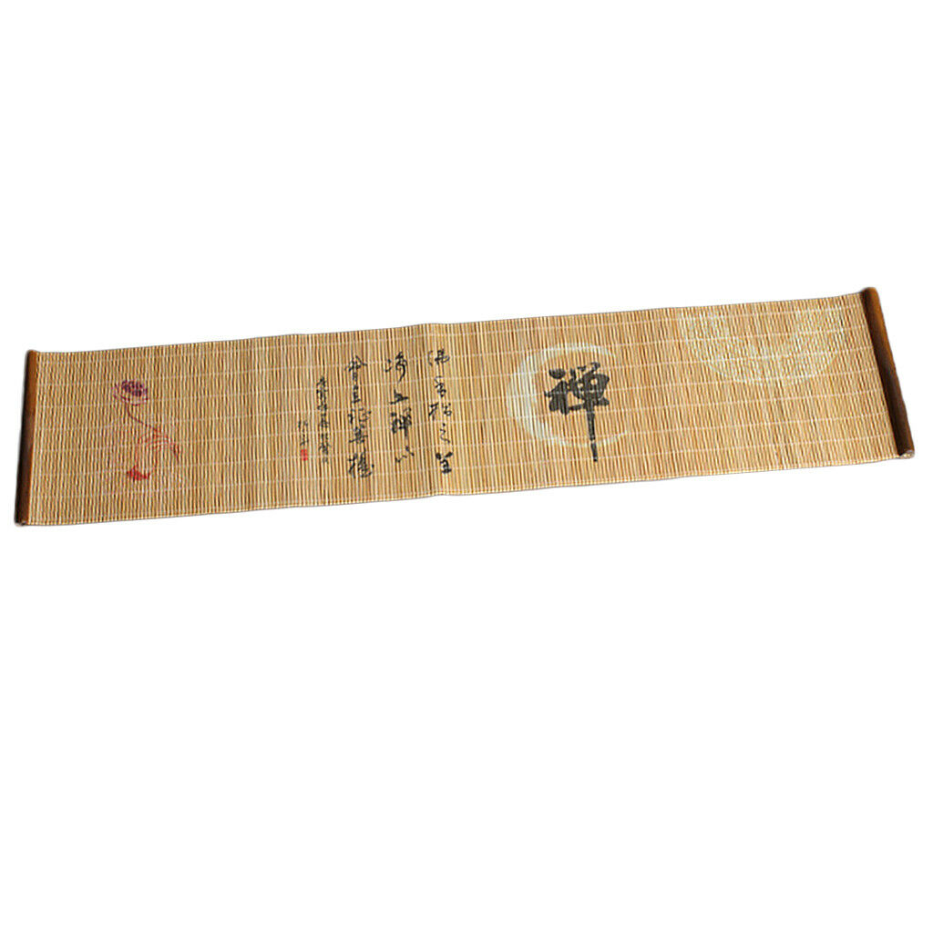 Printing Zen Bamboo Tea Mat Table Cup Mat Coaster Tea Ceremony Accs Table Decor