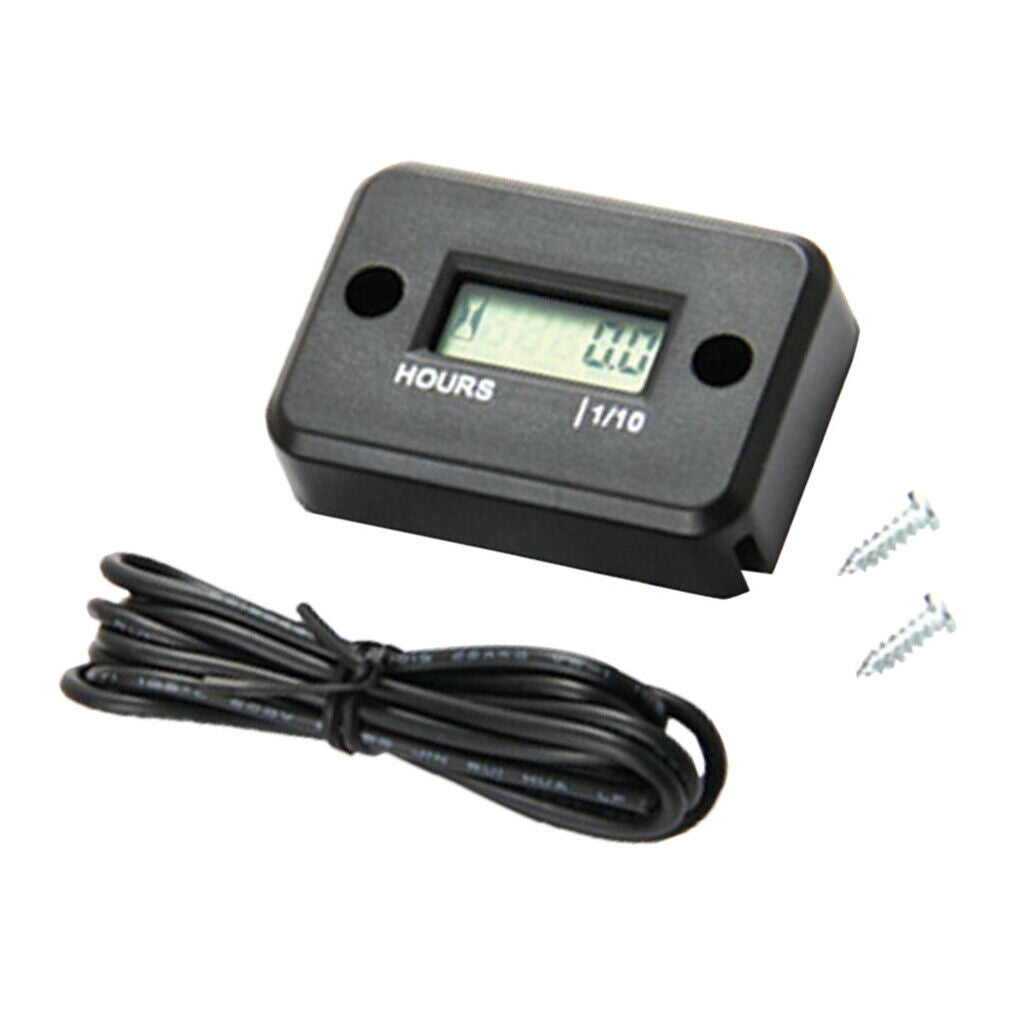 Boat Motorcycle ATV Tach Hour Meter Tachometer Waterproof Small Engine Spark