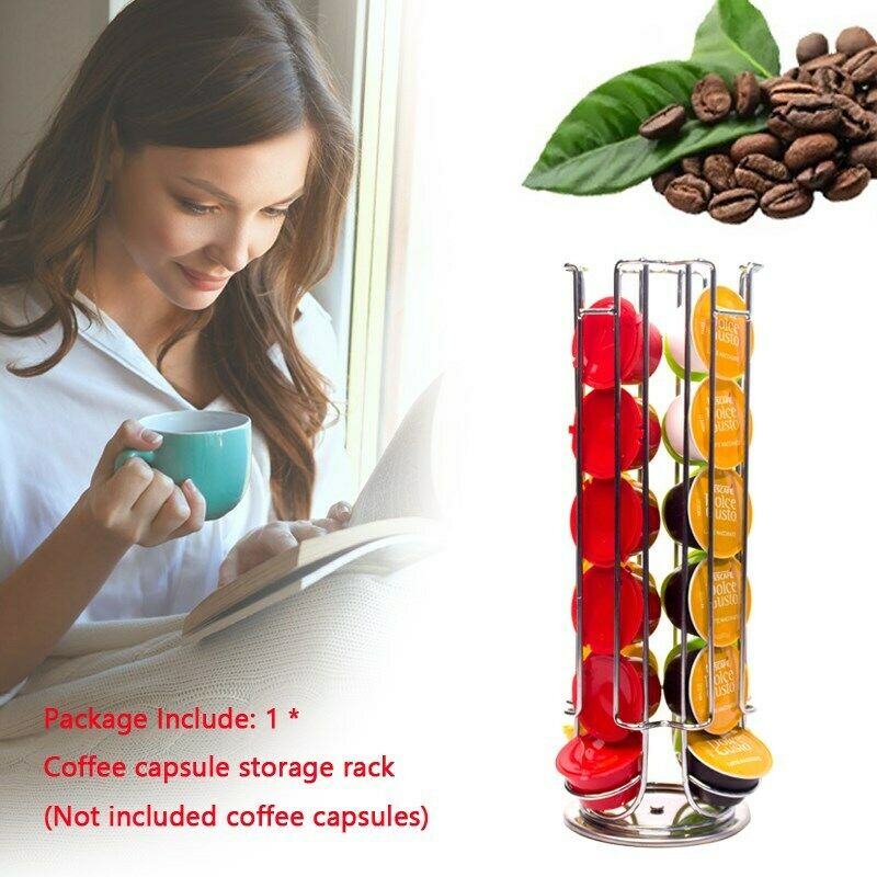 24 Pod Capsule Storage Rotating Coffee Capsule Holder fit for Dolce Gusto BS5
