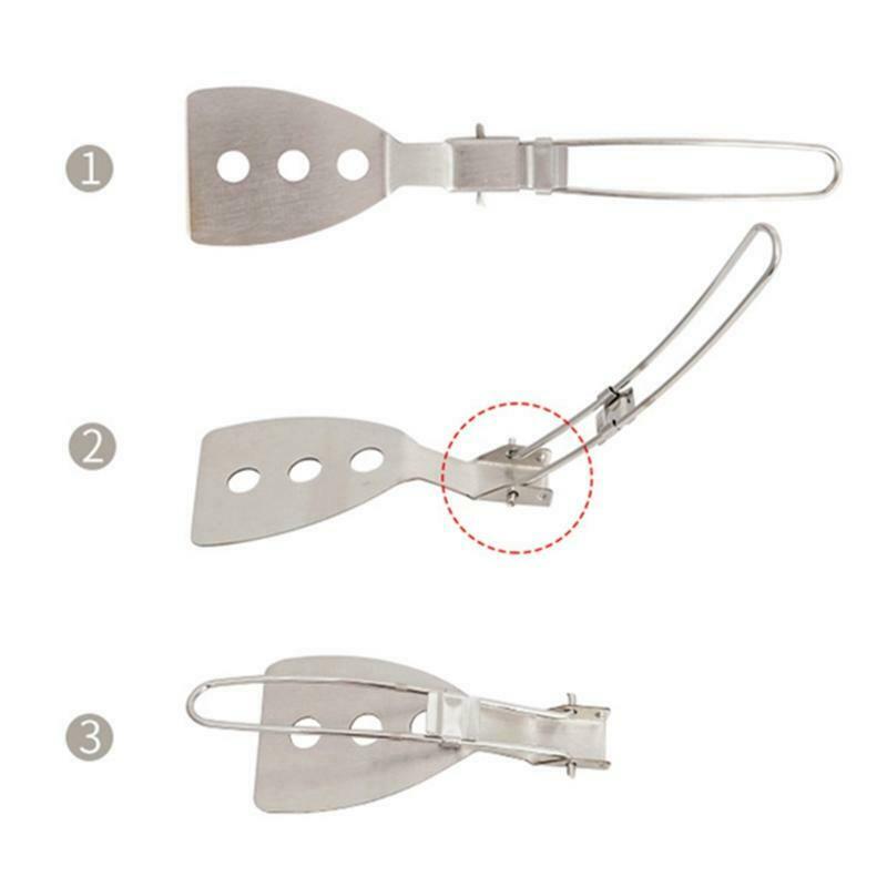 Stainless Steel Folding Spatula Food Turner Cookware Outdoor Picnic Equipment