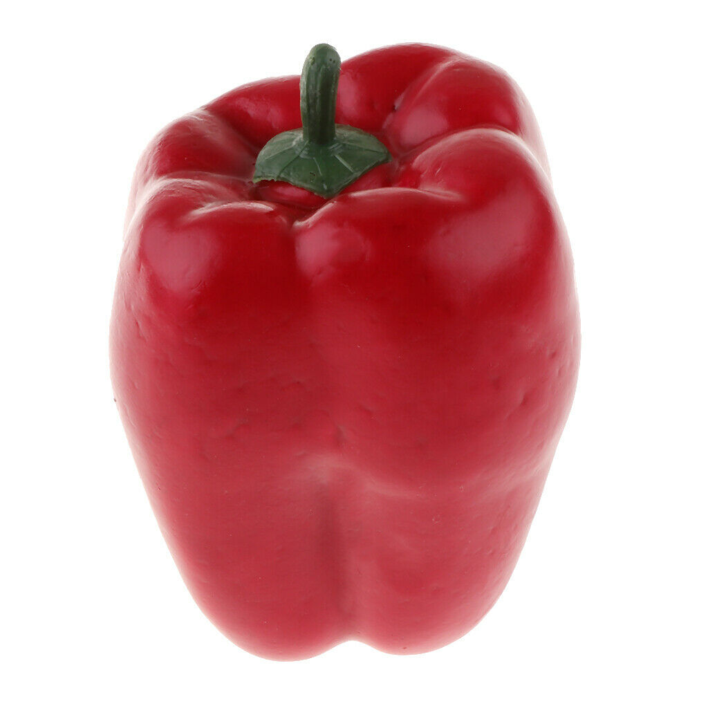 Realistic Artificial Plastic Vegetables Decorative Food Bell Pepper Red