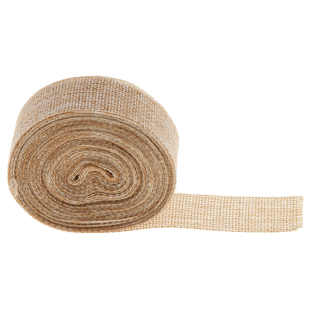 Natural Jute Burlap Fabric Rustic Hessian Ribbon Tape Wedding Decoration DIY