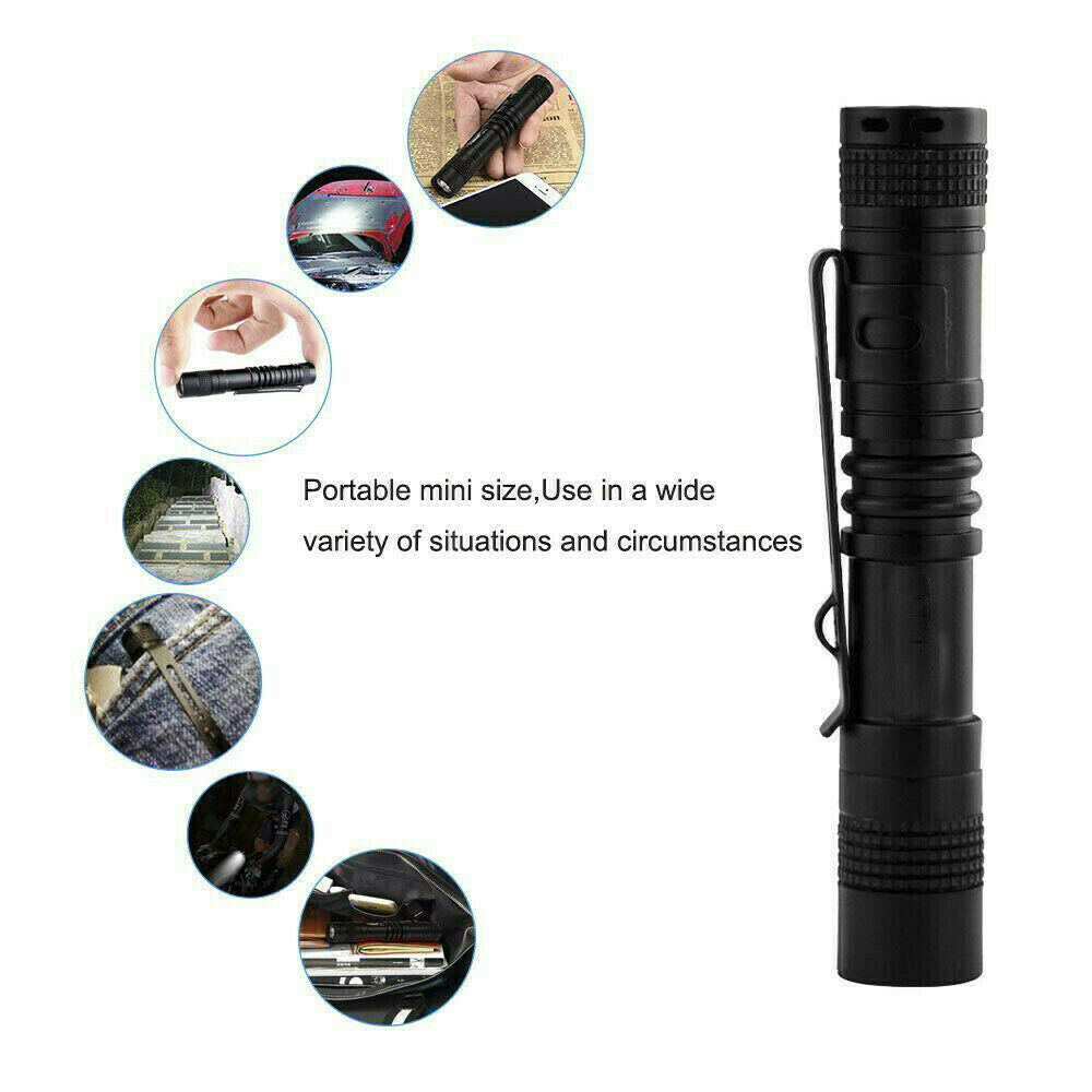 5000 Lumens Portable Mini Small LED Pen Light Pocket Flashlight Torch Lamp UK