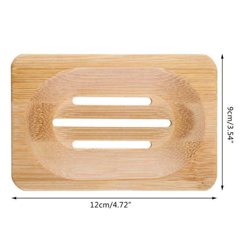Natural Wood Shower Soap Tray Dish Storage Holder Plate Soap Water Filter Dishes